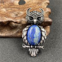 1 Piece Simple Style Owl Gem Plating Natural Stone Necklace sku image 13