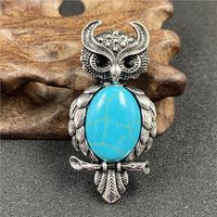 1 Piece Simple Style Owl Gem Plating Natural Stone Necklace sku image 10