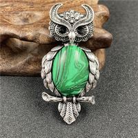 1 Piece Simple Style Owl Gem Plating Natural Stone Necklace sku image 14
