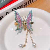 Simple Style Butterfly Alloy Rhinestone Plating Hair Clip 1 Piece sku image 2
