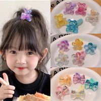 Simple Style Flower Bow Knot Cloth Contrast Collar Hair Tie 1 Set main image 1