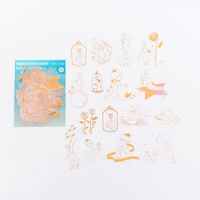 Mocard Pet Hot Color Gold Laser Sticker Paper Bag Golden Dream Series Vintage Journal Diy Stickers 45 Pieces 8 Models sku image 4