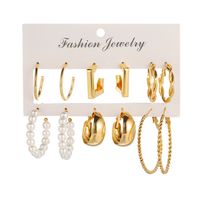 1 Set Simple Style Solid Color Alloy Plating Gold Plated Women's Drop Earrings main image 3