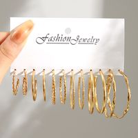 1 Set Fashion Round Square Twist Imitation Pearl Alloy Plating Women's Earrings sku image 9