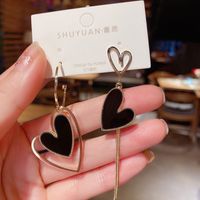 1 Pair Simple Style Heart Shape Alloy Plating Women's Earrings main image 5
