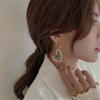 1 Pair Simple Style Heart Shape Alloy Plating Women's Earrings main image 2