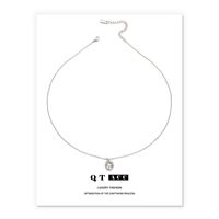 1 Stück Mode Herzform Kupfer Überzug Zirkon Halskette Mit Anhänger sku image 6