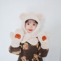 Girl's Cute Bear Plush Gloves main image 1