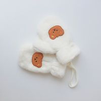 Girl's Cute Bear Plush Gloves sku image 4
