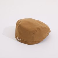 Children Unisex Retro Letter Solid Color Beret Hat sku image 5