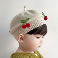 Children Unisex Cute Cherry Beret Hat main image 4