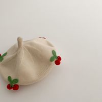 Children Unisex Cute Cherry Beret Hat main image 5