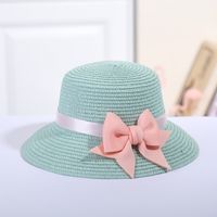 Girl's Fashion Solid Color Bow Knot Straw Hat sku image 13