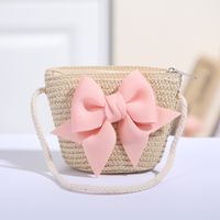 Girl's Fashion Solid Color Bow Knot Straw Hat sku image 2