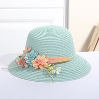 Girl's Fashion Solid Color Bow Knot Straw Hat sku image 17