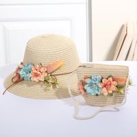 Girl's Fashion Solid Color Bow Knot Straw Hat sku image 26
