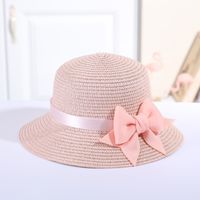 Girl's Fashion Solid Color Bow Knot Straw Hat sku image 14