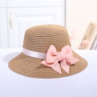 Girl's Fashion Solid Color Bow Knot Straw Hat sku image 15
