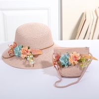 Girl's Fashion Solid Color Bow Knot Straw Hat sku image 27