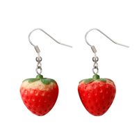 1 Pair Simple Style Fruit Plastic Resin Patchwork Women's Earrings main image 4