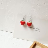 1 Pair Simple Style Fruit Plastic Resin Patchwork Women's Earrings main image 2