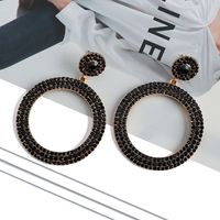 1 Pair Fashion Round Rhinestone Plating Women's Drop Earrings main image 5