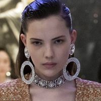 1 Pair Fashion Round Rhinestone Plating Women's Drop Earrings main image 3