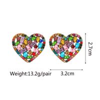 1 Pair Simple Style Heart Shape Glass Plating Women's Ear Studs main image 4