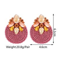 1 Pair Retro Round Rhinestone Women's Earrings main image 8