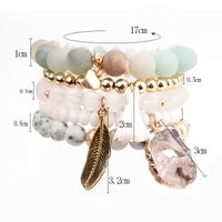 1 Set Fashion Leaf Natural Stone Plating Bracelets main image 4