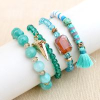 1 Set Fashion Leaf Natural Stone Plating Bracelets sku image 4