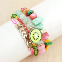 1 Set Fashion Leaf Natural Stone Plating Bracelets sku image 2