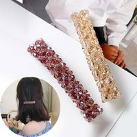 Simple Style Solid Color Alloy Inlay Rhinestones Hair Clip 1 Piece main image 1