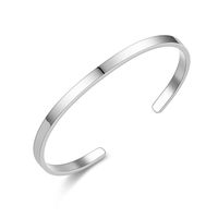 1 Piece Simple Style Solid Color Stainless Steel Polishing Plating Bangle main image 7