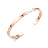 1 Piece Simple Style Solid Color Stainless Steel Polishing Plating Bangle main image 4