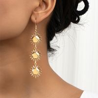 1 Pair Fashion Sun Alloy Plating Women's Drop Earrings main image 4