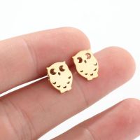 1 Pair Simple Style Owl Stainless Steel Plating Ear Studs main image 1