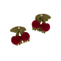 Fashion Cherry Alloy Flocking Rhinestones Hair Clip 1 Piece main image 5