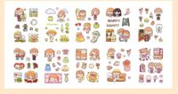 Cute Girl Waterproof Sticker Cartoon Storage Water Cup Decorative Sticker sku image 4