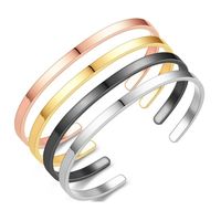 1 Piece Simple Style Solid Color Stainless Steel Polishing Plating Bangle main image 1
