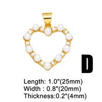 1 Piece Fashion Korean Style Heart Shape Copper Plating Inlay Pearl Zircon 18k Gold Plated Pendants Jewelry Accessories main image 2