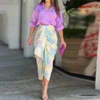 Women's Elegant Abstract Polyester Printing Skirt Sets main image 4