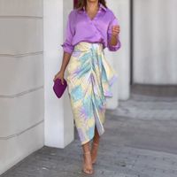 Women's Elegant Abstract Polyester Printing Skirt Sets main image 6
