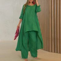 Women's Casual Solid Color Polyester Pants Sets main image 1