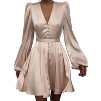 Women's A-line Skirt Elegant V Neck Printing Long Sleeve Ditsy Floral Color Block Midi Dress Daily main image 5