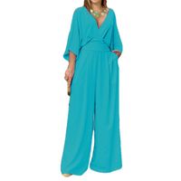 Women's Daily Fashion Solid Color Full Length Ruched Jumpsuits main image 3