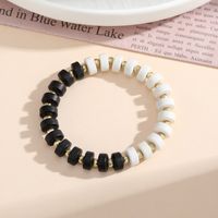 Fashion Geometric Letter Beaded Imitation Pearl Wood Handmade Women's Bracelets sku image 5