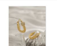 1 Pair Fashion Geometric Copper Plating Zircon Earrings main image 2
