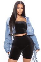 Women'S Hip-Hop Mesh Single Breasted Coat Denim Jacket main image 5