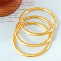 Simple Style Solid Color Titanium Steel Plating 18k Gold Plated Bangle main image 1